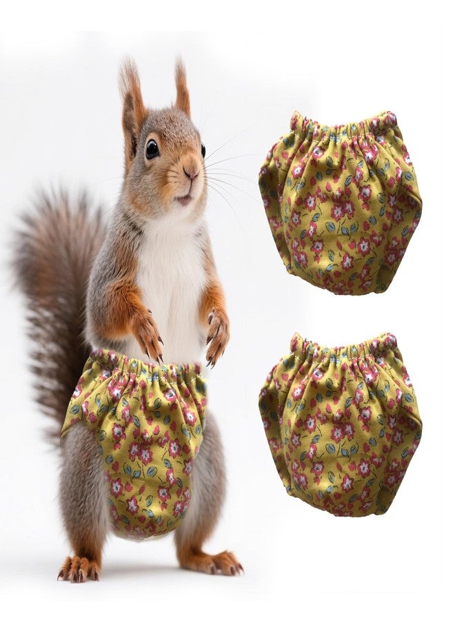 hokable 2PCS Small Pet Diapers,Adjustable Sugar Glider Diapers Climbing Diapers,Washable,Specially Designed for Use on Pet Squirrels Small Medium Guinea Pig. (Floral, S) - Image 1